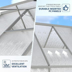 GAOMON 6x11 FT Outdoor Greenhouse with Roof Vent, Heavy Duty Aluminum Polycarbonate Greenhouses, Easy Assembly, Lockable Door, Large Walk-in Greenhouse for Patio, Backyard, Garden
