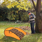 2 Pcs 140 Gallon Pop up Leaf Collector, Foldable Lawn Leaf Pick Up Bag Tool, Large Yard Dustpan Type Garden Bag, Reusable Yard Waste Bags for Cleaning Up Weeds Branches Waste Trash Debris
