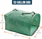 MEKKAPRO Big Gulp Leaf Bags, 2-Pack Lawn Bags with Reinforced Handles, 53 Gallon, Reusable Yard Waste, Garden Waste Bag, Garden Bag for Debris, Lawn Leaf Collector
