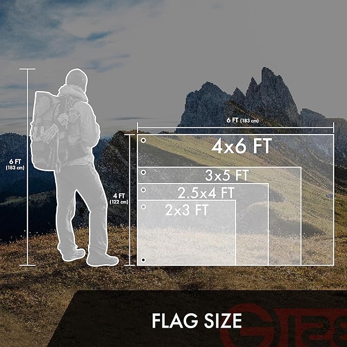 G128 Combo Pack: USA American Flag 3x5 Ft Embroidered Stars & Georgia State Flag 3x5 Ft Embroidered