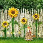 Fall Goose Outfit Harvest Sunflower Lawn Porch Cement Goose Clothes Harvest Skirts Hat Wig for Fall Thanksgiving Garden Outdoor Patio Yard Statue Art Decor(17 Inch)