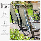 Sophia & William Patio Set with Umbrella 8 Pieces Outdoor Dining Set for 6 with 13ft Large Patio Umbrella Navy, 6 x Swivel Patio Chairs with 59" Dining Table for Lawn Garden