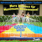 JAMBO Premium 16Ft Slip Splash and Slide and 3 Bodyboards, Heavy Duty Water Slide - 3-Way Sprinkler System, Splash Mat Pad, Backyard Outdoor Water Toys n Slides for Kids