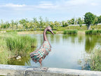 Garden Outdoor Statue Metal Duck Art Sculpture for Lawn, Farm and Patio - 25 Inches