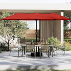 13FT Double Sided Patio Umbrella with LED Lighted