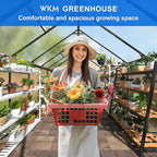 WKM 8x12 FT Greenhouse for Outdoors, Quick-fit Structure Green House with Window for Ventilation, Aluminum Greenhouse for Garden Backyard, Black