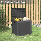 31 Gallon Storage Box, Resin Outdoor Waterproof and UV Resistant,Lightweight Box for Garden Tools, Pool Supplies
