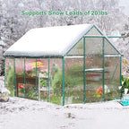 Polycarbonate Greenhouse Kit, 10x6 FT Heavy Duty Outdoors Durable Green House with Double Vent Window Lockable Door, Twin-Wall Panels, Walk in Green Houses for Backyard Outside Garden