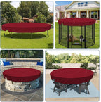ECOOPTS 12 ft Waterproof Round Polyester Pool Cover for Above Ground Pools, Swimming Pool Cover Protector Winter Safety Cover (Red)