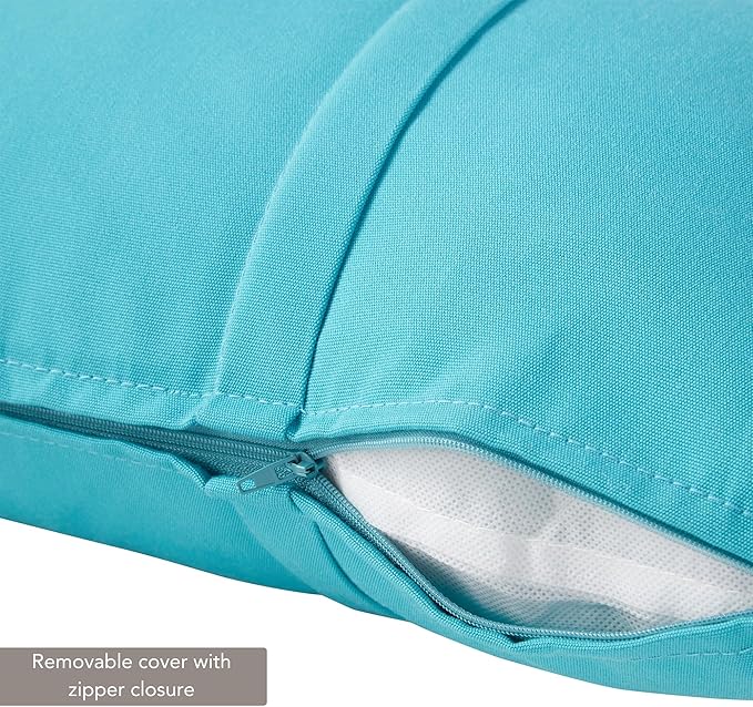 Greendale Home Fashions Sunbrella 21" x 14" Rectangle Outdoor Throw Pillow with Removable Cover (Set of 2), Canvas Aruba 2 Count