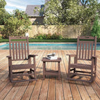 Kingdura Adirondack Outdoor Side Table, 16 x 13 Inches HDPE Plastic Outside End Tables for Patio Pool Porch Backyard Indoor, 2 Tiers Storage Shelf, All Weather Resistant, Easy Maintenance (Brown)