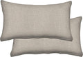 Honeycomb Outdoor Lumbar Pillow 2-Pack, 22 x 12, Solarvie Taupe Throw Pillows for Patio Furniture