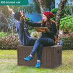 YITAHOME 90 Gallon Large Deck Box with Side Handles, Outdoor Double-Wall Storage for Patio Furniture Cushions, Garden Pool Accessories, Waterproof & Lockable