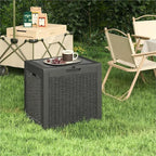 30 Gallon Outdoor Storage Deck Box Waterproof,Garden Tool,Backyard Cushion,Poolside Storage,Small Delivery Boxes for Outside,Lockable Lid,Rattan Black