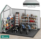 YITAHOME 8x10 FT Outdoor Storage Shed with Lockable Door, Large 544 Cuft Resin Shed with Floor Roof Windows Vents, All-Weather Plastic Storage Shed Tool Organizer for Backyard Garden Patio Lawn, Gray