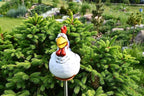 Ceramic Garden Decor - Rooster Lawn stake - Outdoor statue - Perfect, unique gifts for gardeners woman, men, yard gifts - Handmade, Frostproof