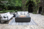 Elementi Andes Propane Gas Fire Pit Table Bundle - Cast Concrete with Concealed Pullout Tank Storage Drawer | Electronic Ignition | Canvas Cover, Lava Rock Included | Dark Gray