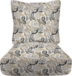 RSH DECOR: Deep Seating Cushion with Pillow Back | 24” x 27” Seat | All-Weather Spun Fabric | Water and Fade-Resistant | Outdoor Chair Cushion Set for Patio Furniture | Dailey Pewter Floral Scroll