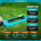 Aqua Joe SJI-OMS20 Jumbo Oscillating Sprinkler with Adjustable Spray and Metal Base, Up to 4,400-Square-Foot Coverage, 70-Foot Spray Distance, 63-Foot Spray Width