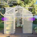 CQZY 6x6 FT Aluminum Greenhouse for Outside,Silver