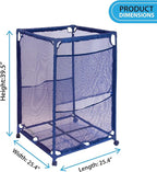 Essentially Yours Rolling Pool Storage Organizer Bin, Medium, (25.4" W x 25.4" L x 40" H), Blue Style 417227
