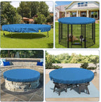 ECOOPTS Round Pool Cover for Above Ground Pools, Swimming Pool Cover Protector Winter Safety Cover (8 ft, Blue)