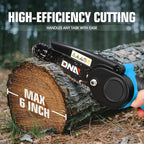 DNA MOTORING Mini Chainsaw, 6 Inch Electric Chainsaw Cordless Handheld Chainsaw with 2 20V 2000mAh Batteries, Small Chainsaw Electric Saw for Tree Trimming, Wood Cutting, Blue, TOOLS-00727-BL