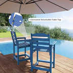 OTSUN Tall Adirondack Chairs Set of 4 with Connecting Tray, 24 inches HDPE Bar Height Outdoor Chairs, All Weather Resistant for Balcony, Porch, Kitchen (4 PCS, Navy Blue)