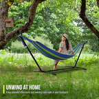 Sorbus 2-Person Hammock with Stand – 60" Cotton Blend Bed, Heavy Duty 450lbs Capacity, Portable with Carrying Case – for Garden, Patio, Outdoor, Camping, Gifts – Washable