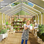Greenhouse, Greenhouse for Outdoors, Polycarbonate Greenhouses with Quick Setup, Aluminum Frame and Roof Vent, Lockable Door for Backyard, Green Houses for Outside Garden Backyard, Patio
