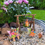 Mood Lab Fairy Garden - Accessories Kit with Miniature Figurines - Swing Set of 6 pcs - for Outdoor or House Decor