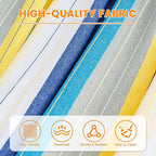 Lazy Daze Hammocks Cotton Fabric Spreader Bar Hammock, Outdoor Portable Hammock with Carrying Bag & Tree Straps for Bedroom, Patio, Backyard, Balcony, Max 450lbs Capacity, Blue & Yellow