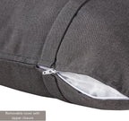Greendale Home Fashions Sunbrella 21'' x 14'' Rectangle Outdoor Throw Pillow with Removable Cover (Set of 2), Canvas Coal