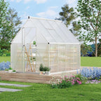 6X7 ft Polycarbonate Greenhouse with Aluminum Frame, Polycarbonate Greenhouse for Outdoors, Greenhouses with Ventilation, Aluminum Large Walk-in Greenhouses for Outside