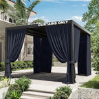 Gazebo Universal Replacement Privacy Curtain,10'×10' Gazebo Outdoor Waterproof Curtains, 4-Panels Sidewall Curtains with Double Zipper for Patio Canopy, Garden and Backyard (Curtain Only)