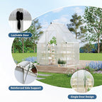 6X4 ft Polycarbonate Greenhouse with Aluminum Frame, Polycarbonate Greenhouse for Outdoors, Greenhouses with Ventilation, Aluminum Large Walk-in Greenhouses for Outside