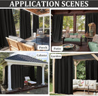 Gazebo Universal Replacement Privacy Curtain,12'×16' Gazebo Outdoor Waterproof Curtains, 4-Panels Sidewall Curtains with Double Zipper for Patio Canopy, Garden and Backyard (Curtain Only)