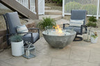 Outdoor GreatRoom Co Propane Fire Pit Table - Cove Gas Fire Pits for Outside Patio - 42 Inch Round Bowl Concrete Firepit Fire Table with Glass Tabletop Cover, Tempered Clear Glass Gems, 105,000 BTU