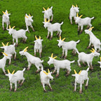50 Pcs Miniature Goat Figurines Animal Figurines Set Plastic Realistic Mini Resin Lamb for Micro Landscape Fairy Garden Decor DIY Props