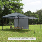 KAMPKEEPER 10x10 Easy Pop Up Canopy Tent with Sidewalls, Instant Outdoor Shade Shelter with Removable 10FT Sun Walls, Quick Setup Waterproof and UV-Resistant for Patio (Dark Gray, 2 sidewall)