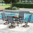 Soohow Outdoor Dining Chairs Set of 2, 360°Swivel Patio Dining Chair with Textilene Fabric, Outdoor Metal Armchair All Weather Resistant, Ergonomic Comfort, Perfect for Patio, Backyard, Balcony