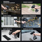20V Cordless Leaf Blower, 30000RPM Handheld Leaf Blower with 2 X 3.0Ah Batteries & Charger, Lightweight for Yard Lawn Outdoor Cleaning – Black