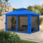 ABCCANOPY 13x13 Pop Up Gazebo, Outdoor Canopy Tent, Instant Screened Shelter with Mosquito Netting for Patio, Garden, Backyard, Party, Camping (Royal Blue)