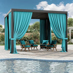 Gazebo Universal Replacement Privacy Curtain,10'×10' Gazebo Outdoor Waterproof Curtains, 4-Panels Sidewall Curtains with Double Zipper for Patio Canopy, Garden and Backyard (Curtain Only)