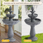 3 Tiered Outdoor Waterfall Fountains, Pineapple Top Water Fountain, Floor Garden Waterfalls Outside, Modern Cascading Flow Fountain for Garden, Yard, Patio, Home Decor