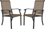 UU Garden Patio Dining Chairs Set of 2, Outdoor Chairs with Armrest, Indoor/Outdoor Chairs Backyard Deck Garden Chair, Restaurant Kitchen Dining Textilene Chair,Brown