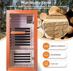 Far Infrared Sauna for Home 1 Person Indoor Wood Sauna Personal Spa Room 1065W 120V with Red Light Bluetooth Speakers 31.5"x31.5"x63"