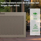 100 Gallon Outdoor Deck Box,Storage Lockable Waterproof Patio Furniture,Garden Tools,Cushions,Pool Accessories Outside Storage Resin Box(Grey)