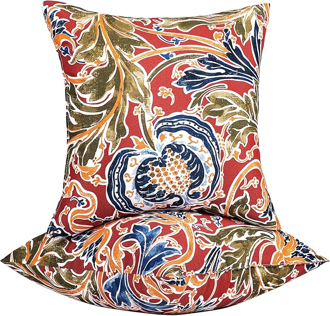 JMGBird Outdoor Throw Pillows Waterproof Set of 2 Patio Pillows 18×18 Inch Decorative Pillow for Bed, Couch, Sofa and Patio Furniture