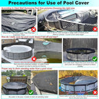 16 Ft Pool Cover, with Automatic Drain Round Pool Cover, One-Piece Quick Installation and Removal Above Ground Pool Cover, Preventing Waterlogging, UV Protected Solar Swimming Pool Cover
